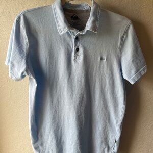 Mens Quicksilver Polo Shirt- Mens Medium - 100% cotton Pale Blue